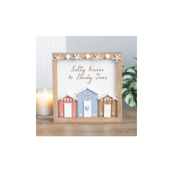 Salty Kisses 3D Shell Beach Hut Plaque
